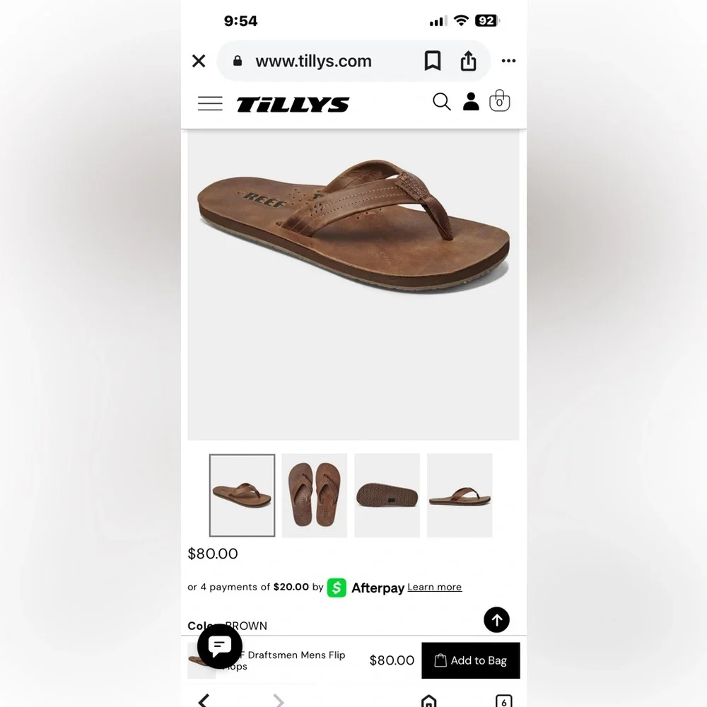 Reef Brown Men's Leather Flip-Flop Sandals